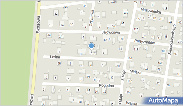 Sulejówek, Leśna, 5, mapa Sulejówek