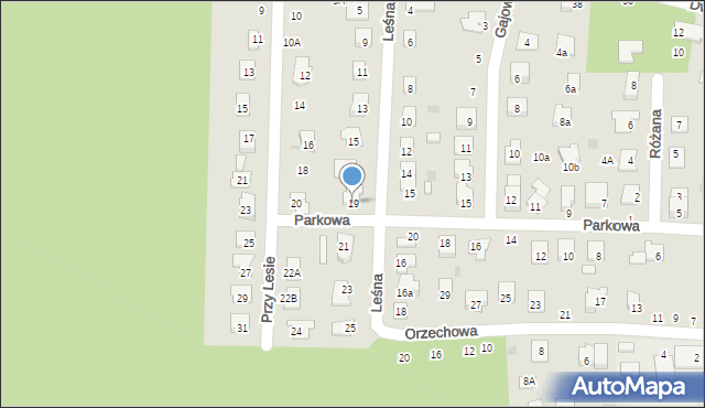 Świdnik, Leśna, 19, mapa Świdnika