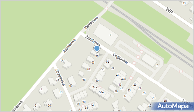 Świnoujście, Legionów, 65, mapa Świnoujście