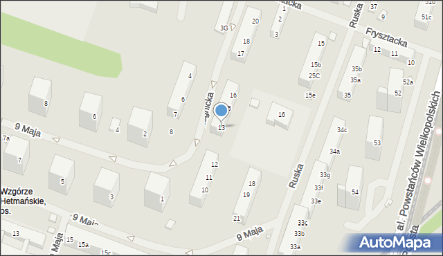 Szczecin, Legnicka, 13, mapa Szczecina