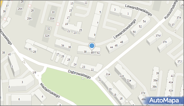 Szczecin, Lewandowskiego Stefana, 40, mapa Szczecina