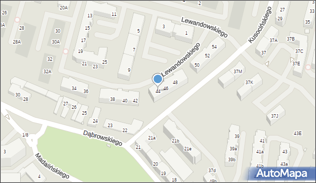 Szczecin, Lewandowskiego Stefana, 44, mapa Szczecina