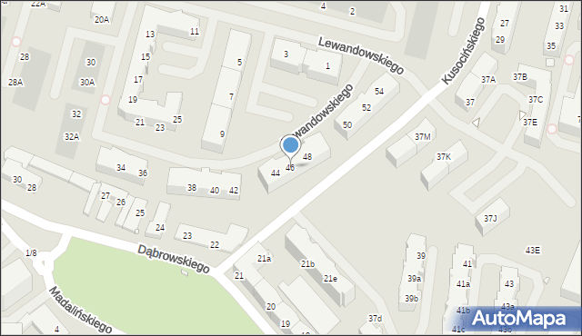 Szczecin, Lewandowskiego Stefana, 46, mapa Szczecina