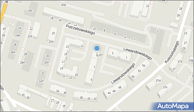 Szczecin, Lewandowskiego Stefana, 5, mapa Szczecina