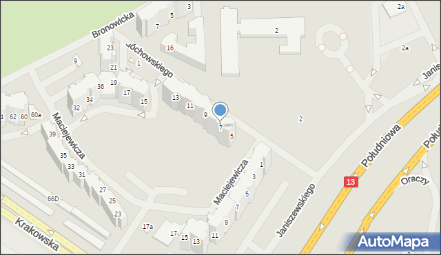 Szczecin, Ledóchowskiego Antoniego, 7, mapa Szczecina