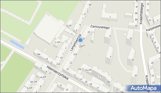 Szczecin, Lenartowicza Teofila Aleksandra, 21a, mapa Szczecina
