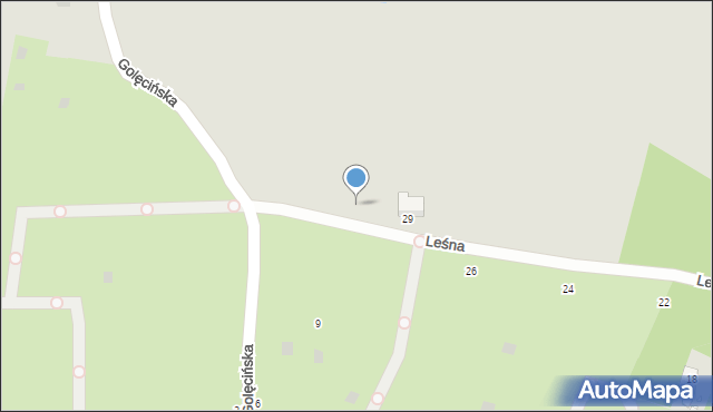 Szczecin, Leśna, 31, mapa Szczecina