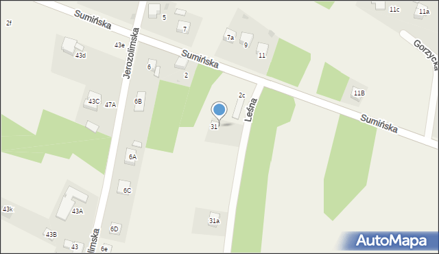 Szczerbice, Leśna, 31, mapa Szczerbice