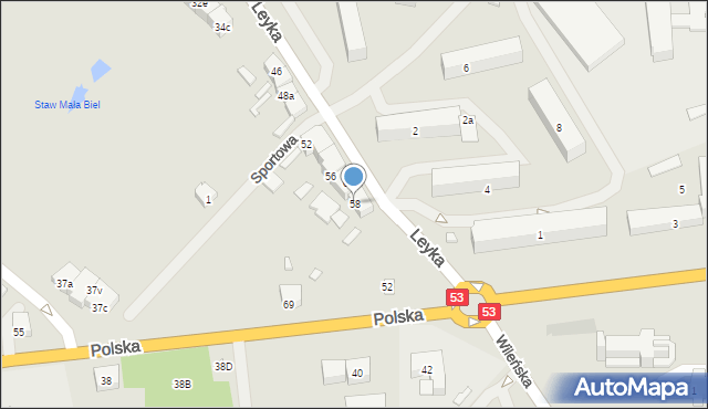 Szczytno, Leyka Fryderyka, 58, mapa Szczytno