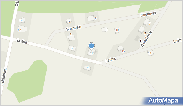 Szembekowo, Leśna, 11, mapa Szembekowo