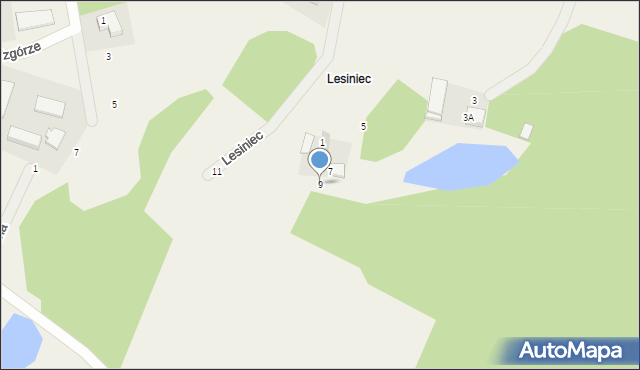 Szemud, Lesiniec, 9, mapa Szemud