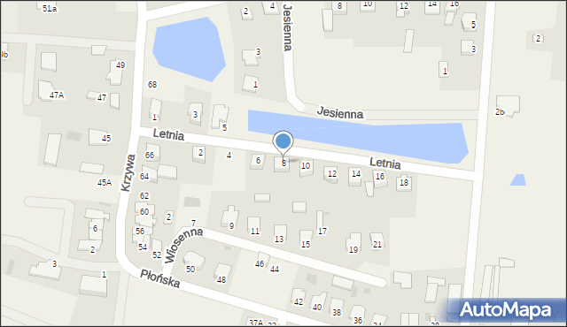 Szerominek, Letnia, 8, mapa Szerominek