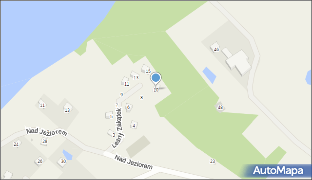 Sznurki, Leśny Zakątek, 10, mapa Sznurki