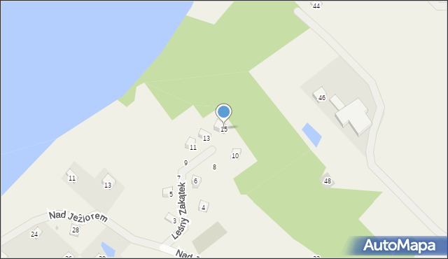 Sznurki, Leśny Zakątek, 15, mapa Sznurki