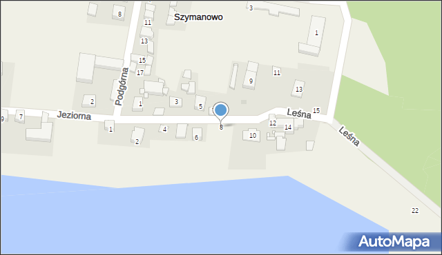 Szymanowo, Leśna, 8, mapa Szymanowo