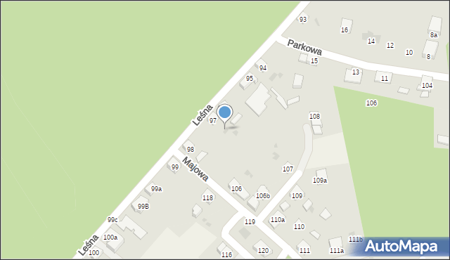 Tanowo, Leśna, 97a, mapa Tanowo