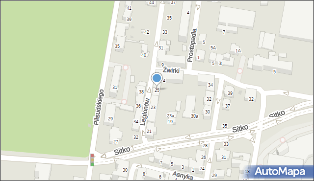 Tarnów, Legionów, 25, mapa Tarnów