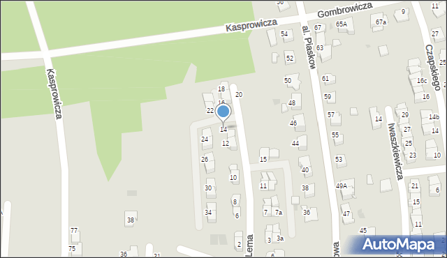 Tarnów, Lema Stanisława, 14, mapa Tarnów