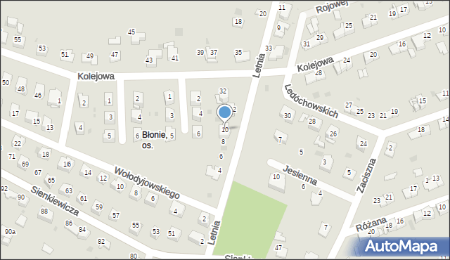 Tarnów, Letnia, 10, mapa Tarnów