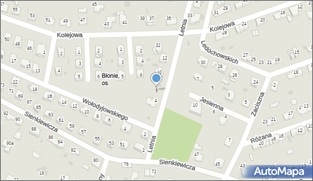Tarnów, Letnia, 6, mapa Tarnów