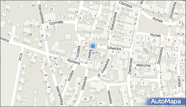 Tarnowskie Góry, Lewka Michała, ks., 14, mapa Tarnowskie Góry