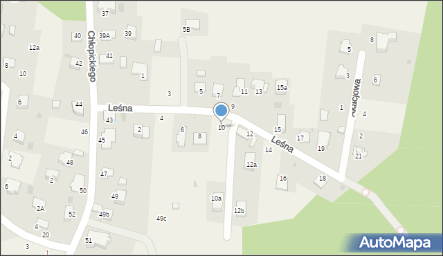 Tenczynek, Leśna, 10, mapa Tenczynek