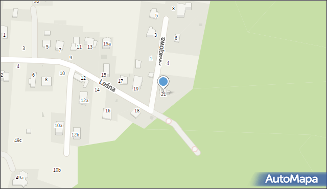 Tenczynek, Leśna, 21, mapa Tenczynek