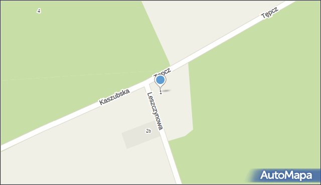 Tępcz, Leszczynowa, 1, mapa Tępcz