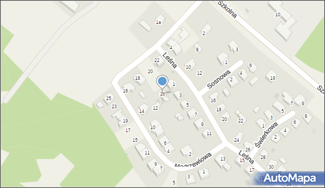 Terespol Pomorski, Leśna, 1b, mapa Terespol Pomorski