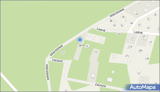 Tleń, Leśna, 25, mapa Tleń