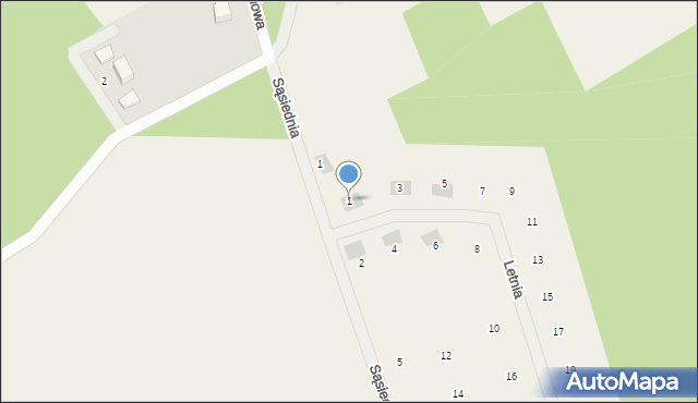 Tomaszkowo, Letnia, 1, mapa Tomaszkowo