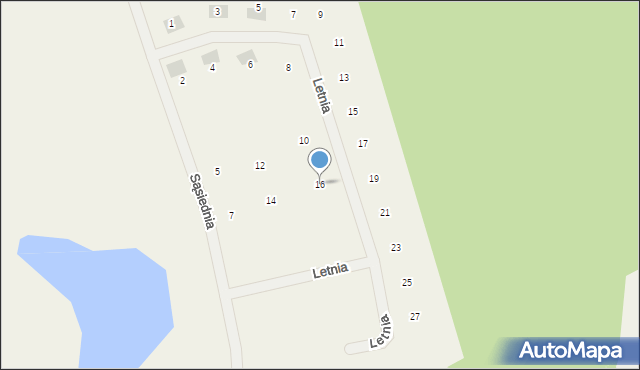 Tomaszkowo, Letnia, 16, mapa Tomaszkowo