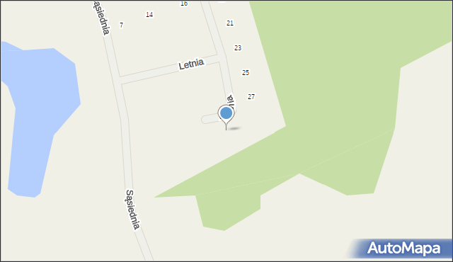 Tomaszkowo, Letnia, 31, mapa Tomaszkowo