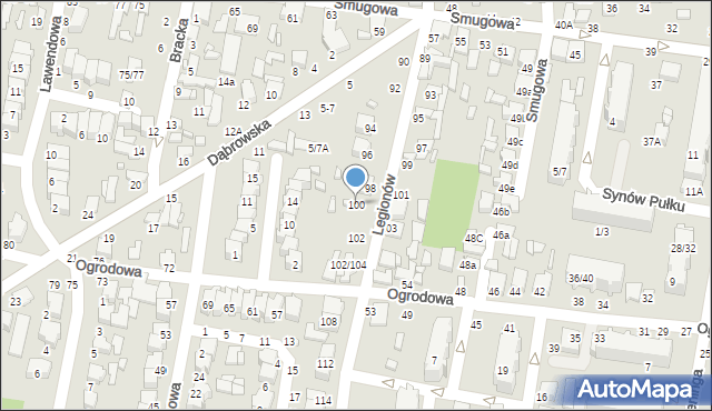 Tomaszów Mazowiecki, Legionów, 100, mapa Tomaszów Mazowiecki