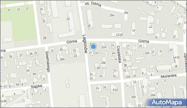 Tomaszów Mazowiecki, Legionów, 27A, mapa Tomaszów Mazowiecki