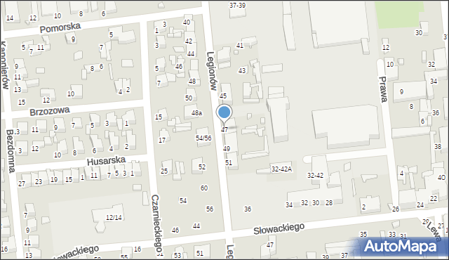 Tomaszów Mazowiecki, Legionów, 47, mapa Tomaszów Mazowiecki