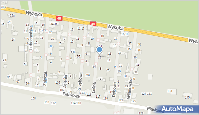 Tomaszów Mazowiecki, Leśna, 12, mapa Tomaszów Mazowiecki