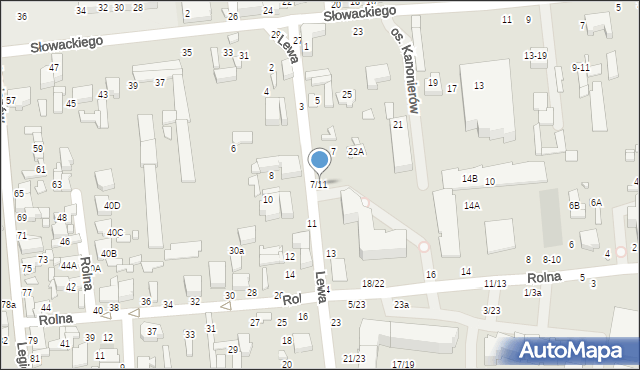 Tomaszów Mazowiecki, Lewa, 7/11, mapa Tomaszów Mazowiecki