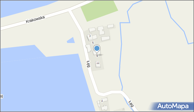 Tomice, Łęg, 9, mapa Tomice