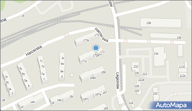 Toruń, Legionów, 171a, mapa Torunia