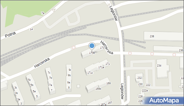 Toruń, Legionów, 173b, mapa Torunia