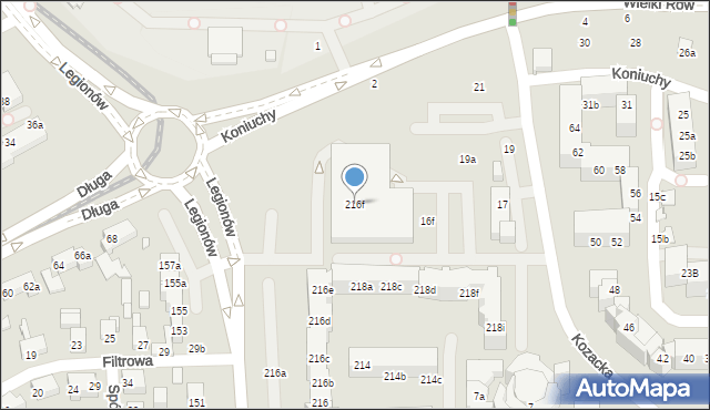 Toruń, Legionów, 216f, mapa Torunia