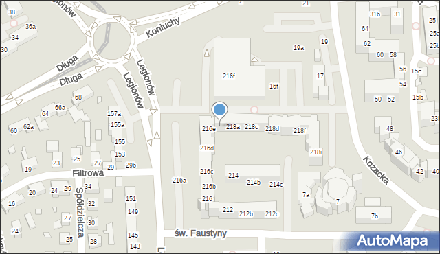 Toruń, Legionów, 218, mapa Torunia