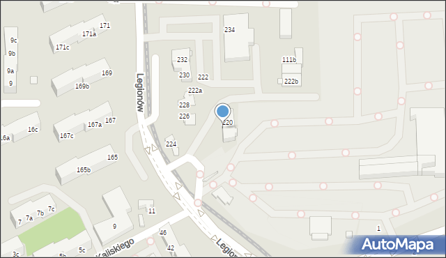 Toruń, Legionów, 220a, mapa Torunia