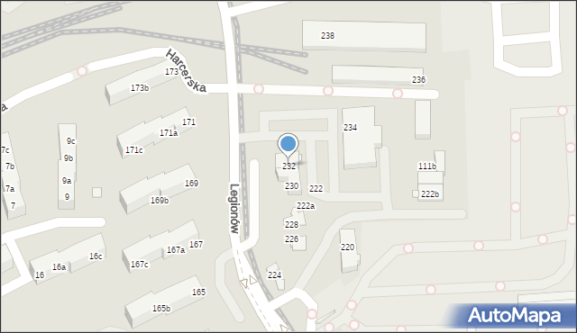 Toruń, Legionów, 232, mapa Torunia