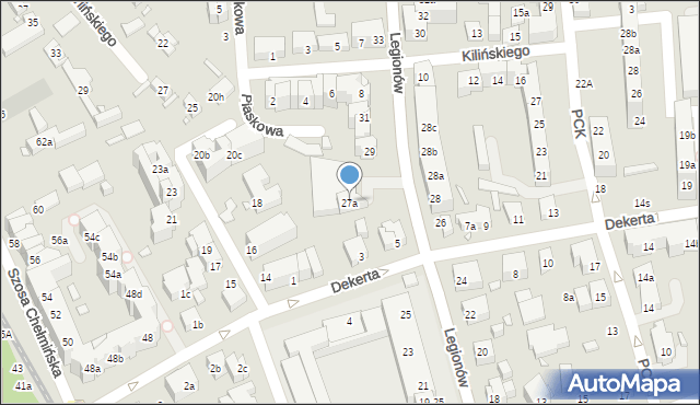 Toruń, Legionów, 27a, mapa Torunia