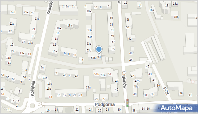 Toruń, Legionów, 53, mapa Torunia