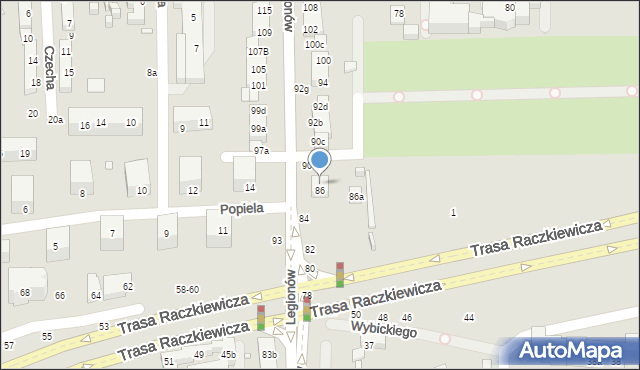 Toruń, Legionów, 88, mapa Torunia