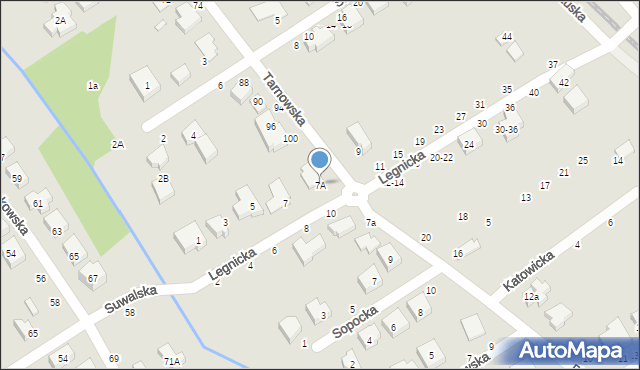Toruń, Legnicka, 7A, mapa Torunia