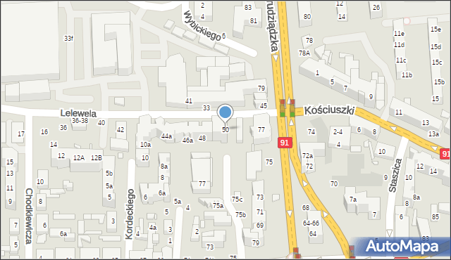 Toruń, Lelewela Joachima, 50, mapa Torunia